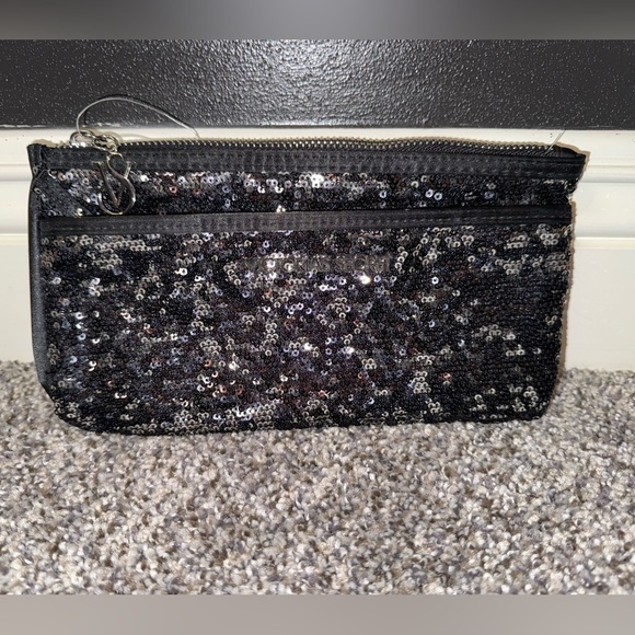 Victoria's Secret Handbags - Victoria secret black sequin clutch pouch